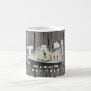 Custom Rustic Wood Titanic Coffee Mug