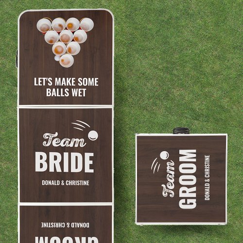 Custom Rustic Wood Wedding Fun Beer Pong Table