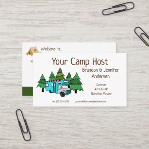 Custom RV Camp Host   Camping Business Card