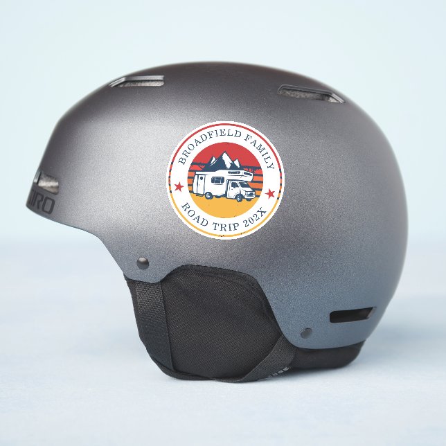 Custom RV Road Trip Matching Family Vacation Sticker (Helmet Side)