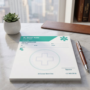 Custom RX Pad Teal Doctor Prescription Medical
