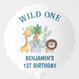 Custom Safari Wild One 1st Birthday Balloon