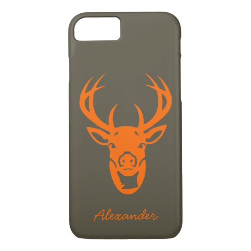 Custom Safety Orange Trophy Deer Hunting iPhone 87 Case