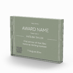 Custom Sage Appreciation Recognition Excellence  Acrylic Award