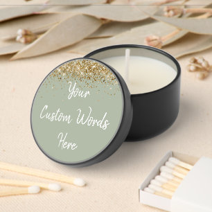 Custom Sage Birthday Party Anniversary Graduation Mini Candle Favors