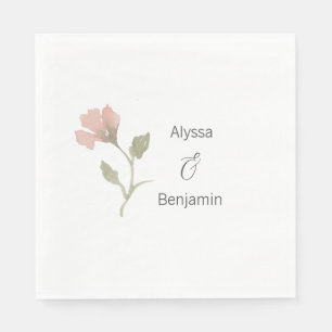 Custom Sage & Blush Watercolor Wedding Napkin
