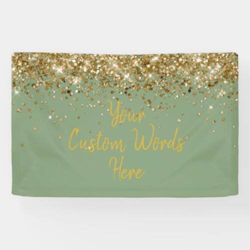 Custom Sage Gold Green Birthday Party Photo Booth