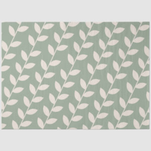 Custom Sage Green 70s Retro Leaf Pattern Tissue Paper