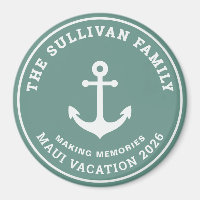 Custom Sage Green Anchor Family Vacation Badge