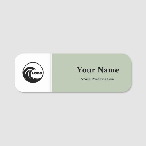 Custom Sage Green Business Create Your Own Logo Name Tag