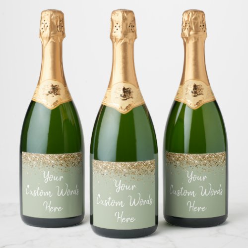 Custom Sage Green Gold Your Text Here Personalized
