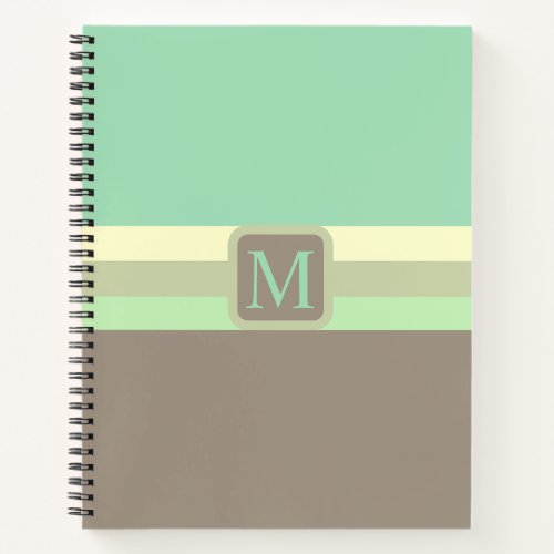 Custom Sage Green Grey Brown Color Block Notebook