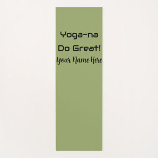 Custom Sage Green Inspirational Quote Workout Yoga Mat