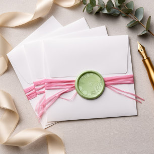 Custom Sage Green Monogram Wax Seals Botanical Seal Sticker