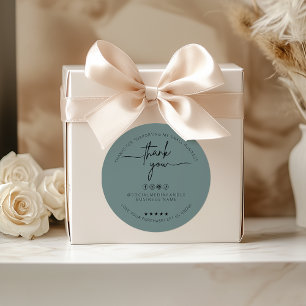 Custom Sage Green Sticker Thank You Label
