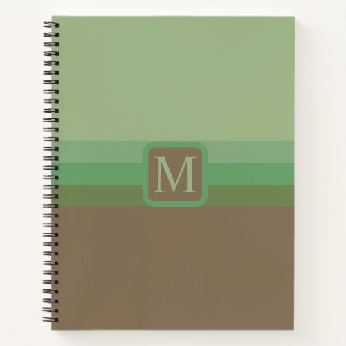 Custom Sage Olive Green Grey Brown Color Block Notebook