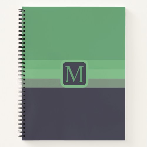 Custom Sage Olive Green Slate Grey Color Block Notebook