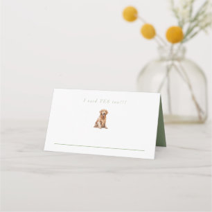 Custom Sage Pet Wedding Place Card