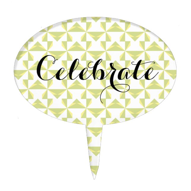 Custom Sage Pinwheels Cake Topper (Front)