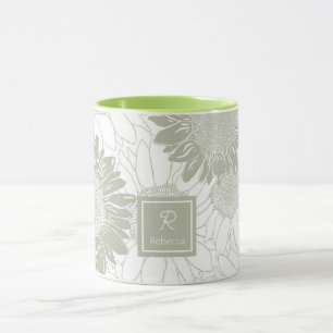 Custom Sage Sunflowers Mug