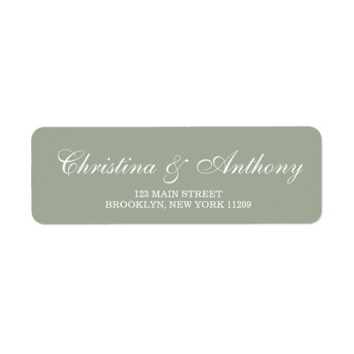 Custom Sage Wedding Monogram Return Address Labels