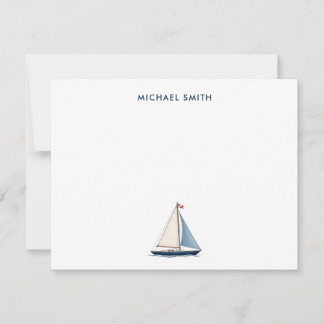Custom Sailboat Nautical Note Card