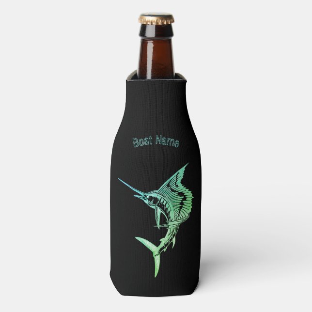 Custom Sailfish can holder Bottle Cooler (Bottle Front)