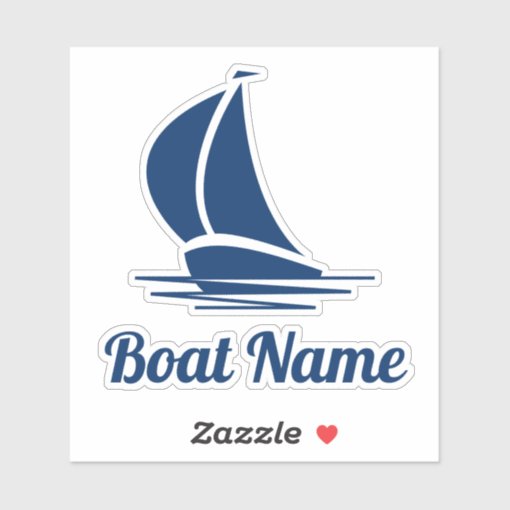 Custom sailing boat name vinyl stickers Zazzle