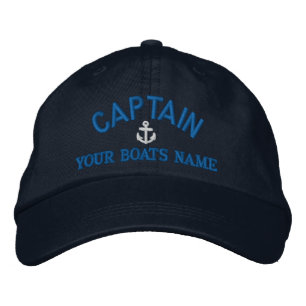 Custom sailing captains embroidered baseball cap