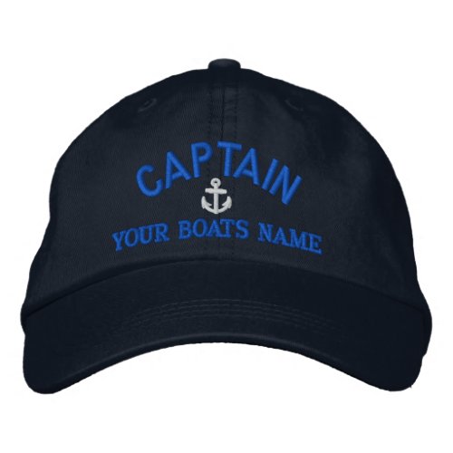 Custom sailing captains embroidered baseball cap