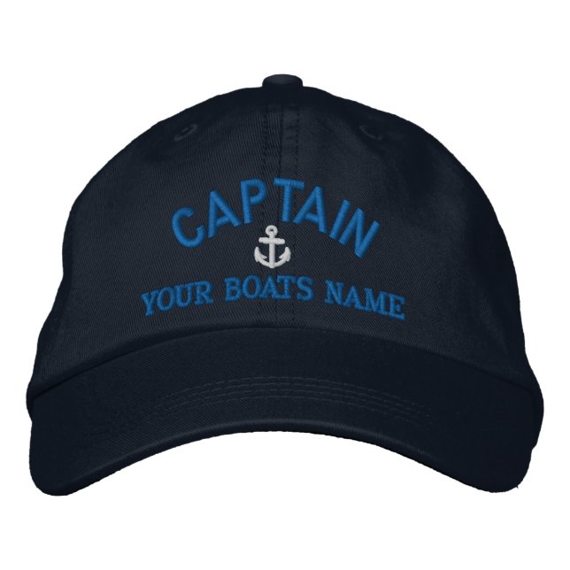 Custom sailing captains embroidered baseball cap (Front)