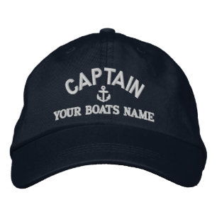 Custom sailing captains embroidered baseball cap