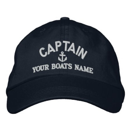 Custom Sailing Captains Embroidered Baseball Cap