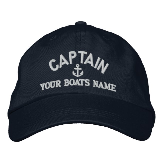 Custom sailing captains embroidered baseball cap