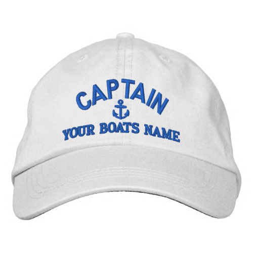Custom sailing captains embroidered baseball cap