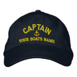 Custom Sailing Captains Embroidered Baseball Cap at Zazzle
