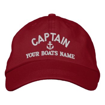 Custom Sailing Captains Embroidered Baseball Cap by customthreadz at Zazzle