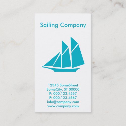 custom sailing company business card