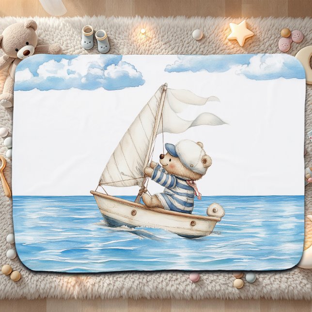 Custom Sailor Teddy Bear Baby Blanket (Creator Uploaded)