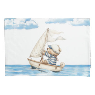 Custom Sailor Teddy Bear Pillow Case