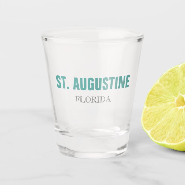 Custom Saint Augustine Florida Beach Shot Glass (Front)