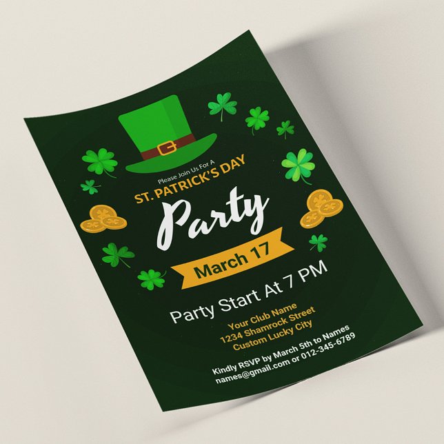 Custom Saint Patrick's Day Club Party Event Flyer (Creator Uploaded)