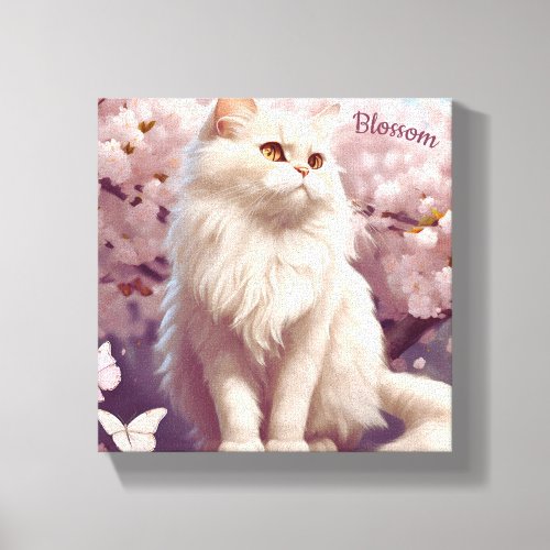 Custom Sakura the Cat in Cherry Blossom Forest Canvas Print