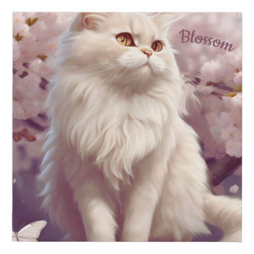 Custom Sakura the Cat in Cherry Blossom Forest Faux Canvas Print