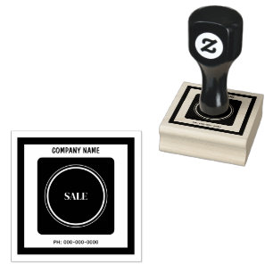 Custom SALE Text with Company Name and Phone No  Rubber Stamp