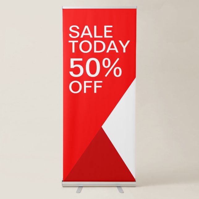 Custom Sale Today Retail Vector Red Retractable Banner (Front)