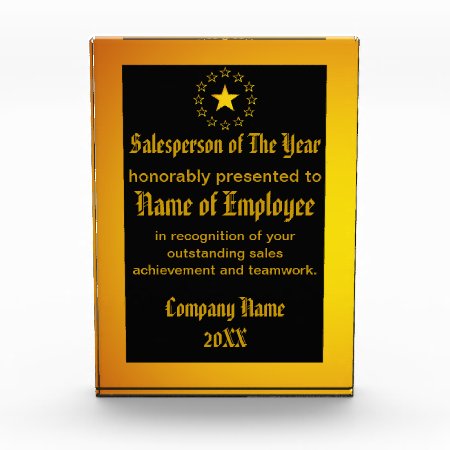 Custom Salesperson Of The Year Award