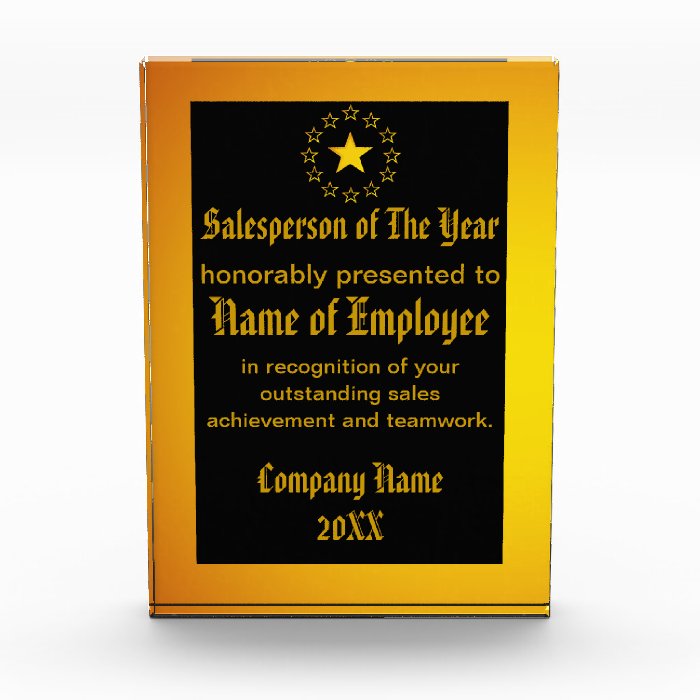 Custom Salesperson of The Year Award