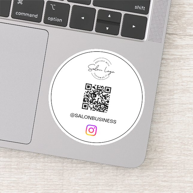 Custom salon logo Instagram QR Code Sticker (Detail)