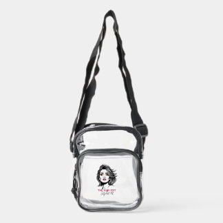 Custom Salon Name Clear Crossbody Bag with Beauty